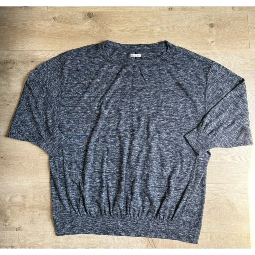 EUC Free People WE THE FREE black gray heathered oversized sweater size L